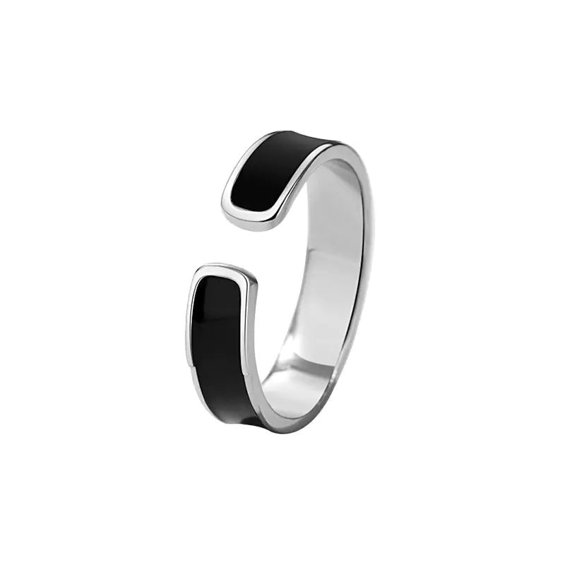 Black and White Couple Open Ring Gift