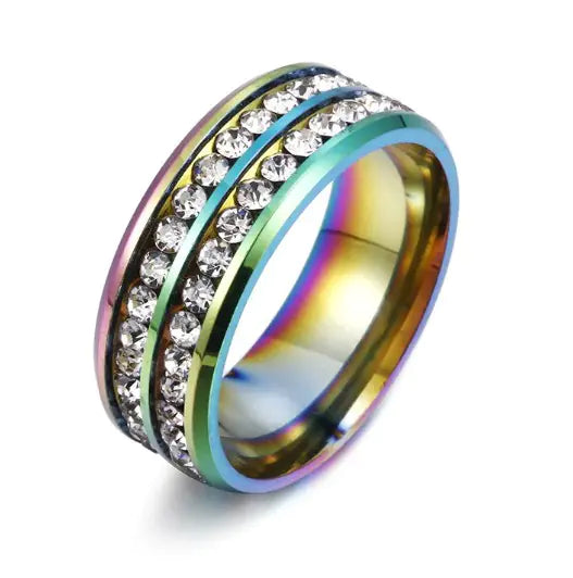 Zorcvens Men's Stainless Steel Zircon Engagement Ring