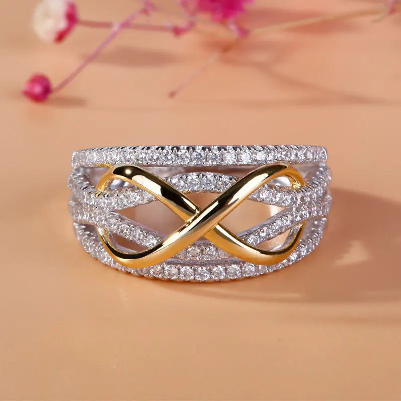 Chic Gold-Plated Ring for Women - Trendy Wedding Style