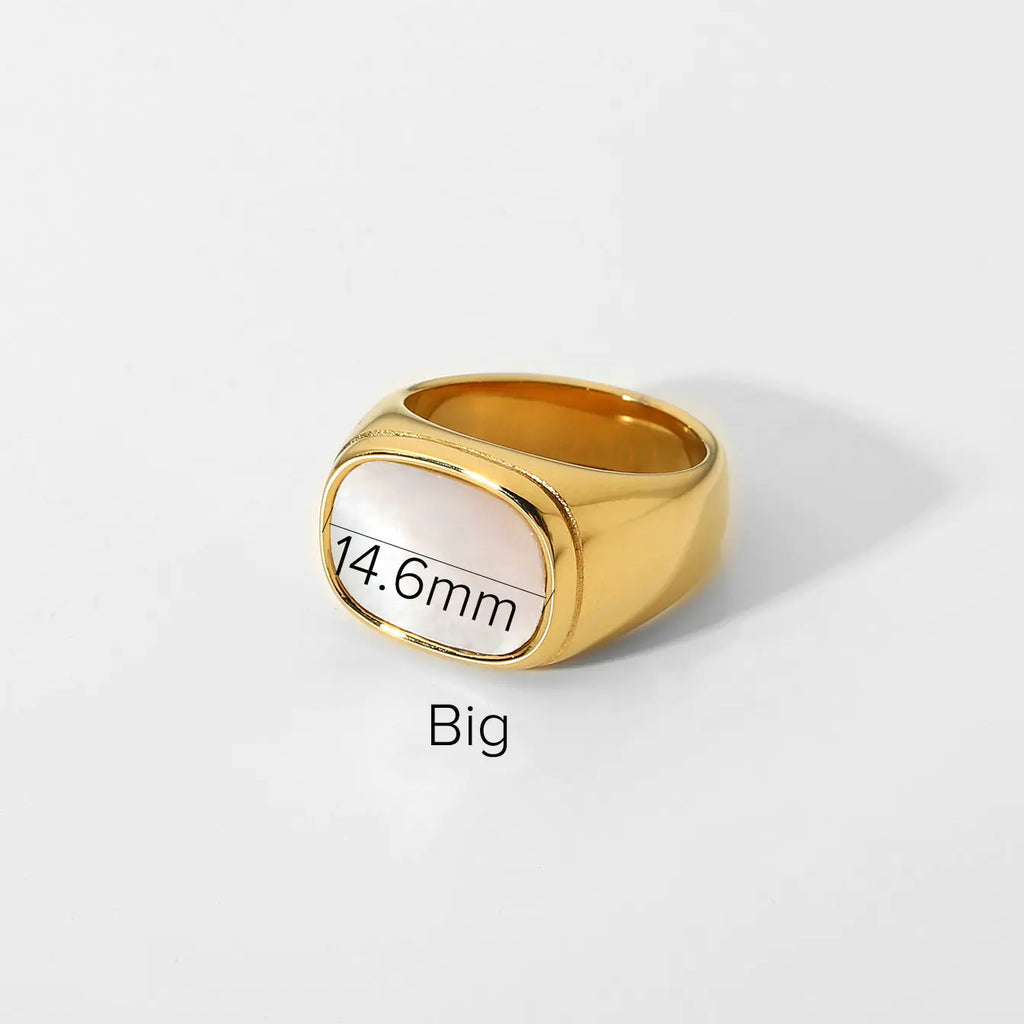 18K Gold Plated  Square Shell Ring