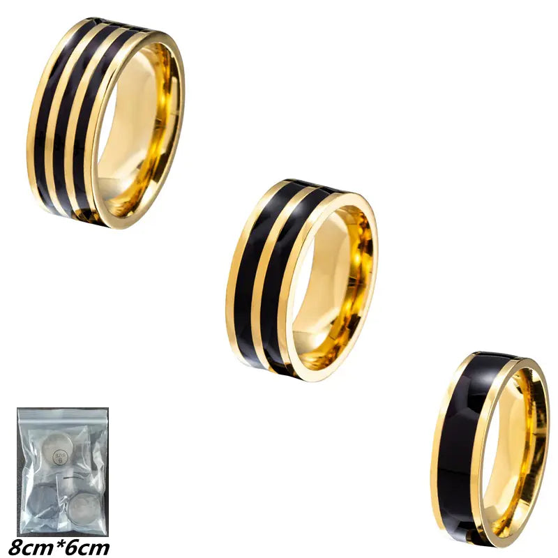 Gold-Plated Titanium Steel Couple's Ring for Women