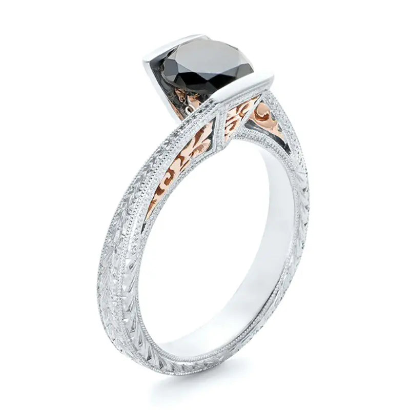 Two-Tone Gold Plated Engagement Ring for Women