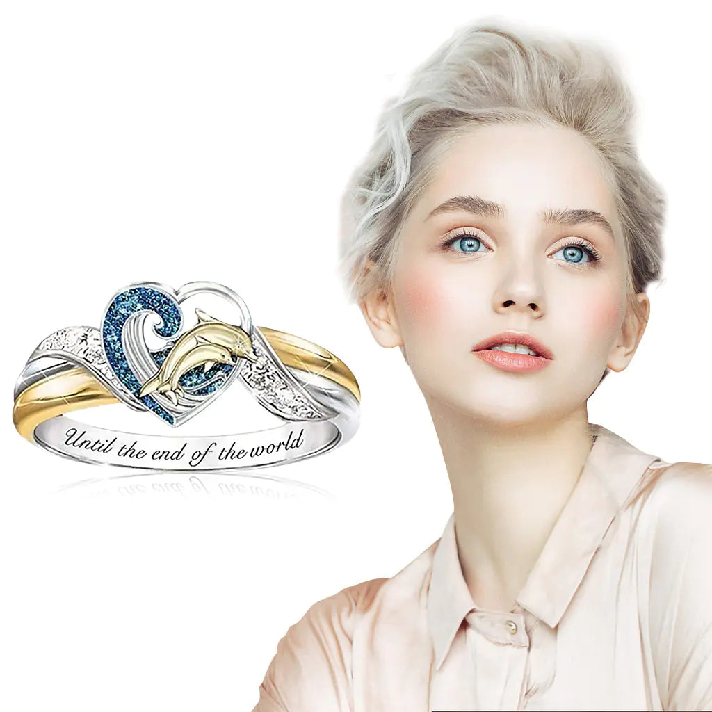 Elegant Dolphin Sapphire Engagement Ring for Women