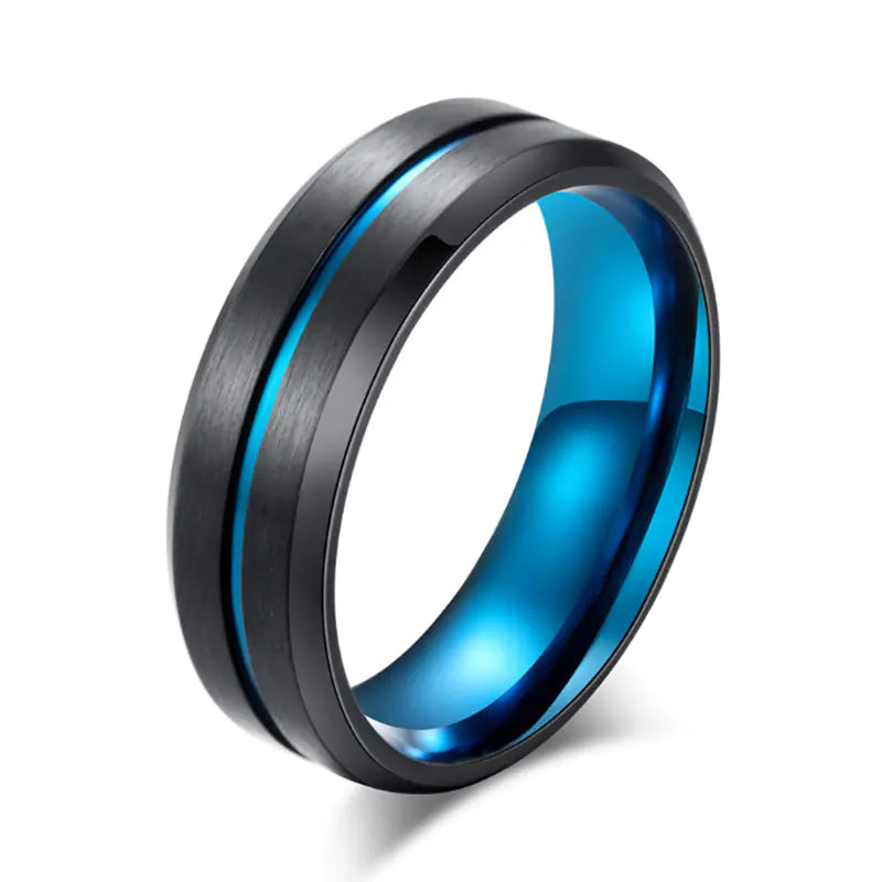 Rotatable Groove Titanium Steel Ring for Men