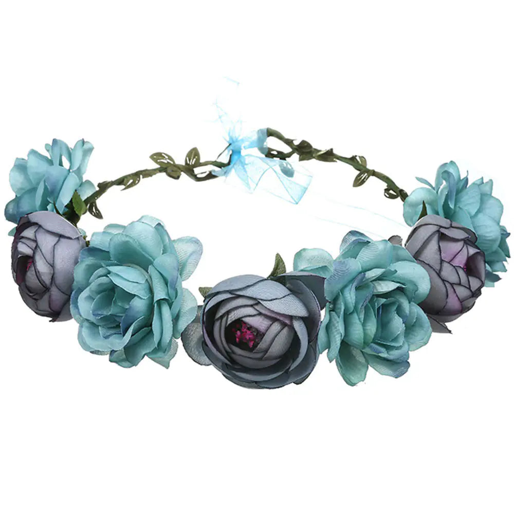 Cross-Border Faux Rose Flower Crown for Photography