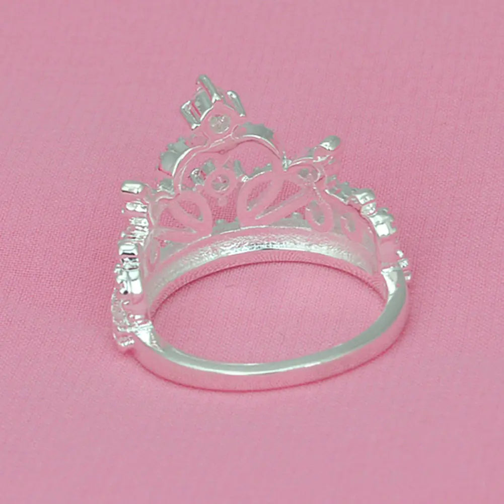 Princess Crown Ring with 925 Silver and Zirconia