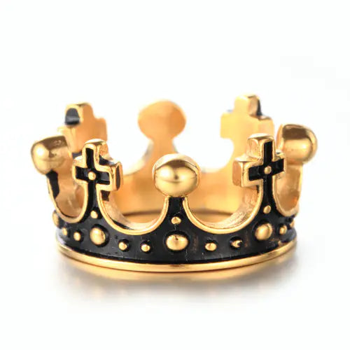 Fashion Titanium Steel Crown Ring - Wholesale HJ-095