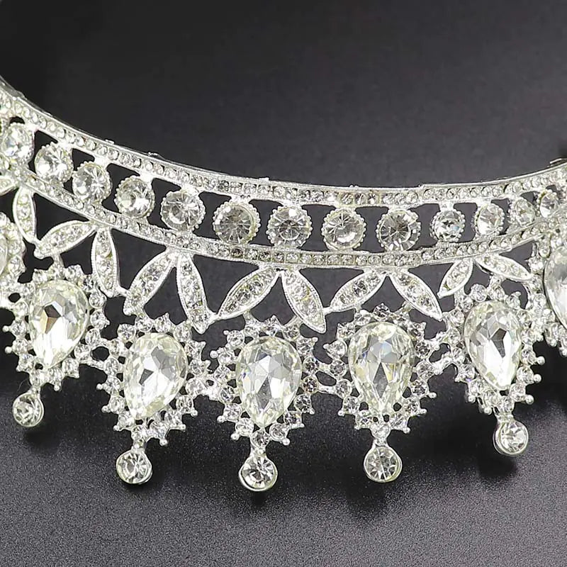 Baroque Waterdrop Diamond Bridal Crown for Princess