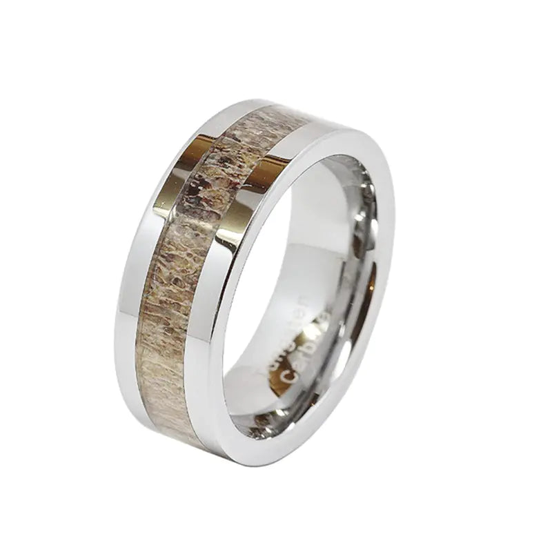 Titanium Steel Simple Inlay Ring for Men and Women