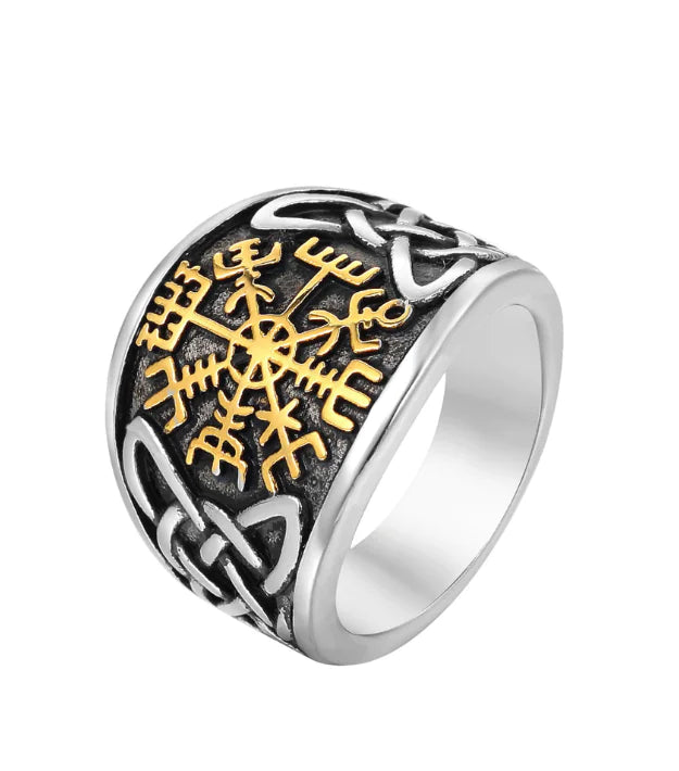 Nordic Viking Men's Titanium Steel Ring in Retro Style