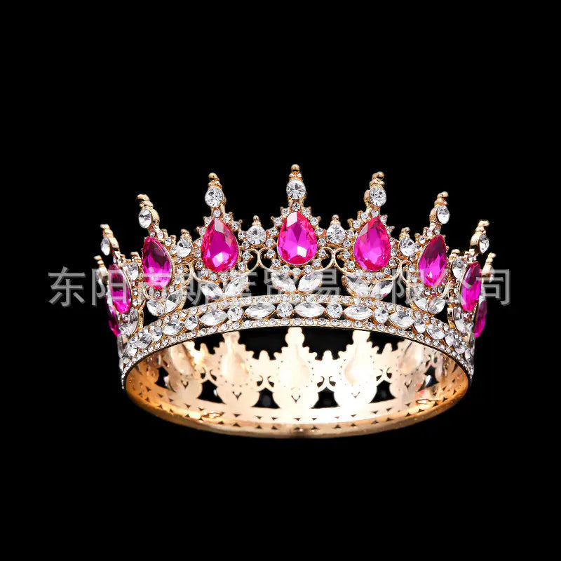 Baroque Crown Wedding Hair Accessory with Rhinestones