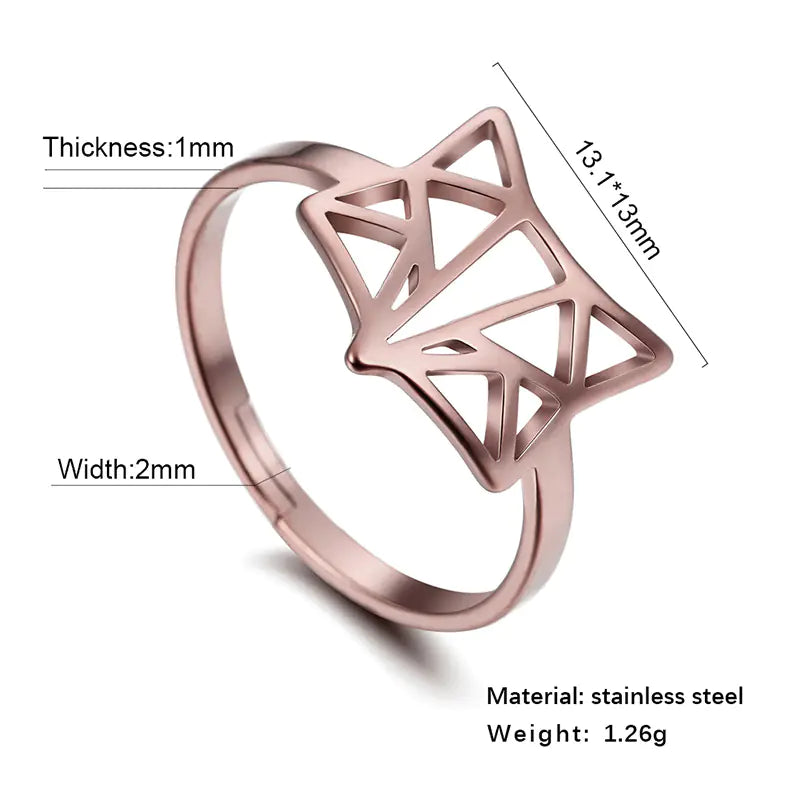 Fox Ring for Women - Stylish Stainless Steel Adjustable