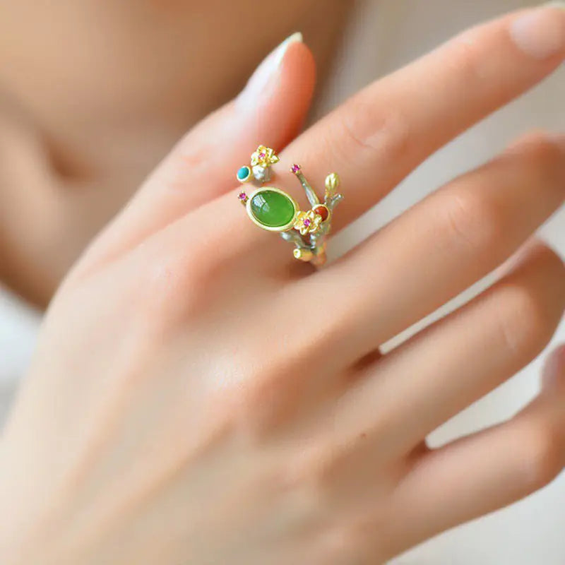 Natural Jasper Ring for Women's Fashion