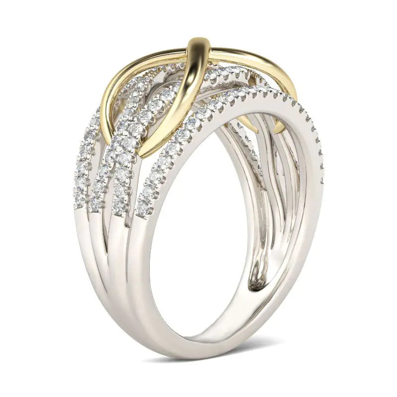 Chic Gold-Plated Ring for Women - Trendy Wedding Style