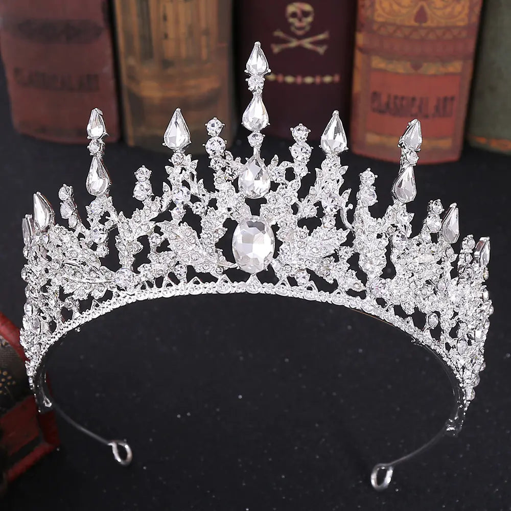 H1259 European Baroque Bride Crown with Rhinestones