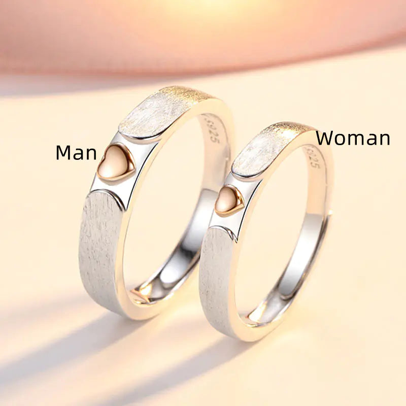 Sterling Silver Fashion Couple Love Ring