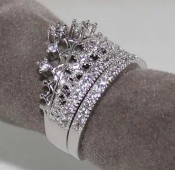 Zircon Crown Ring - 2-in-1 Jewelry Accessory