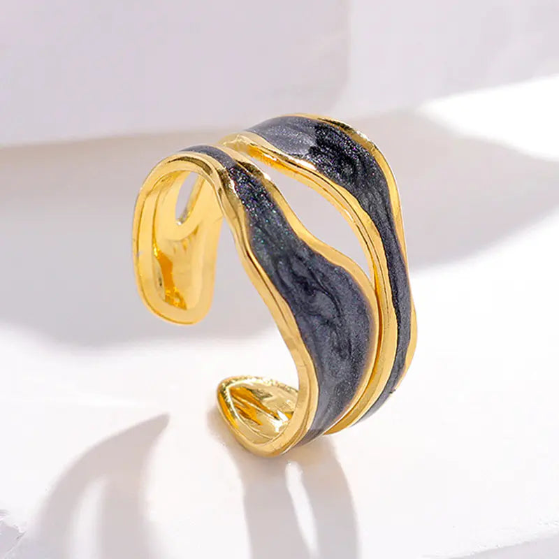 Minimalist Titanium Steel Ring for Women - 18K Gold Plated