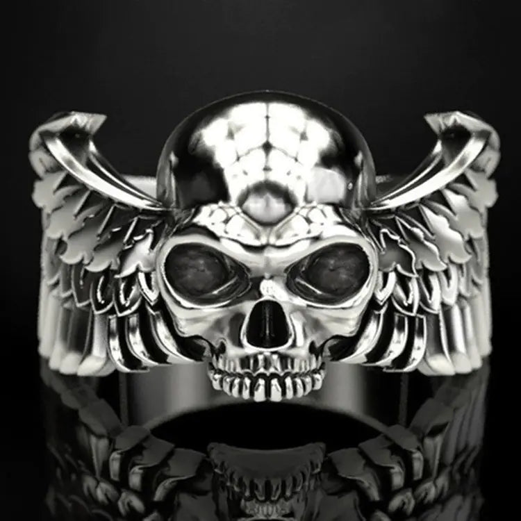 Men's Zinc Alloy Skull Ring with Punk Style Design