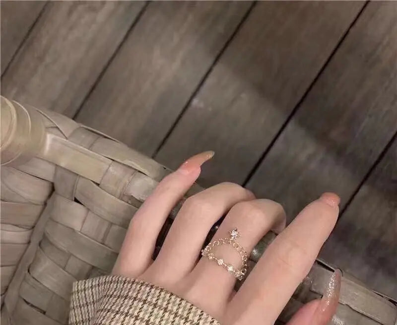 Light Luxury Adjustable Ring with Slight Inlay