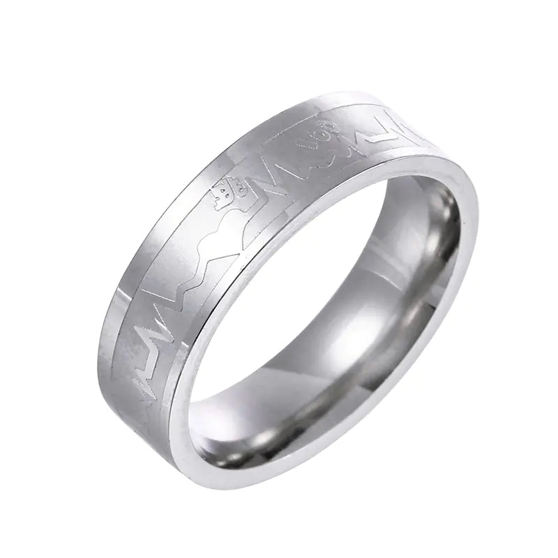 Titanium Steel ECG Ring for Men and Women Fashion