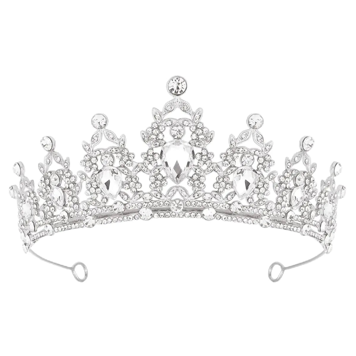 Schmoopy Tiara Crown for Women Hair Accessories for Party Wedding (1#Silver)
