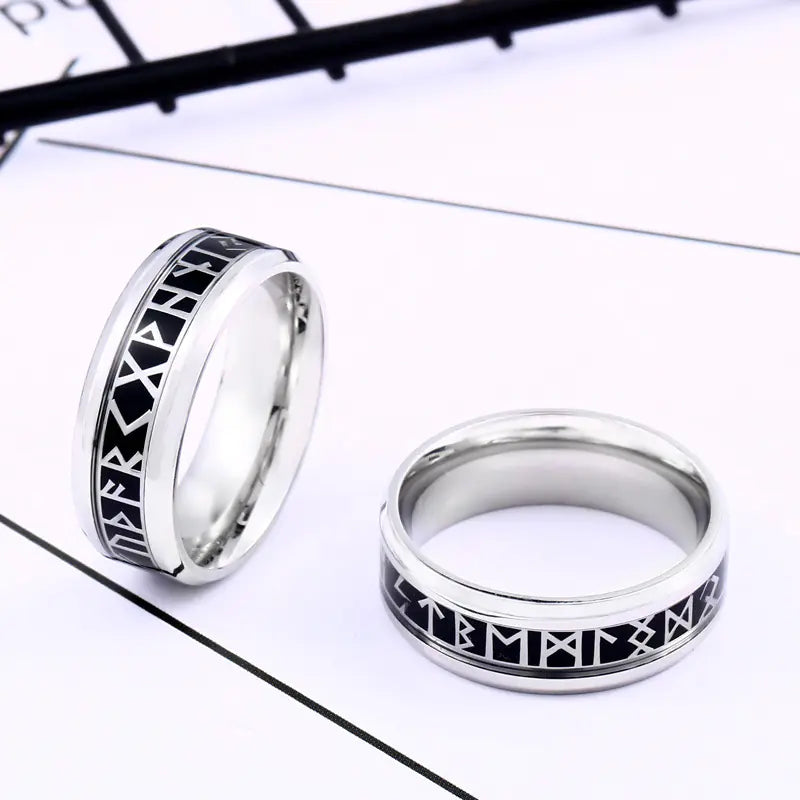 Beier Vintage Viking Letter Titanium Steel Ring