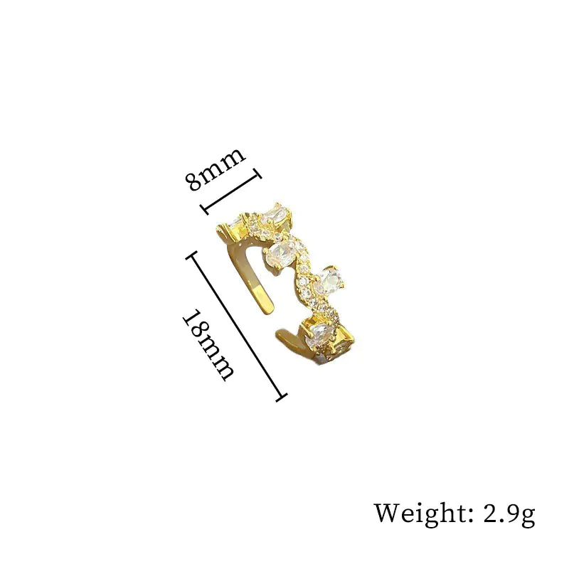 Geometric Design Gold-Plated Diamond Ring for Women