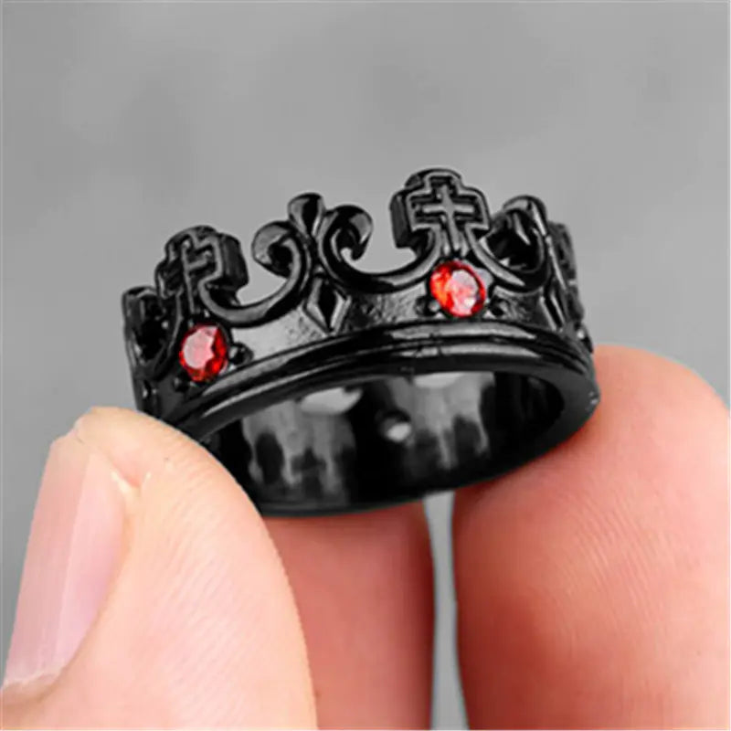 Fashion Titanium Steel Crown Ring - Wholesale HJ-095
