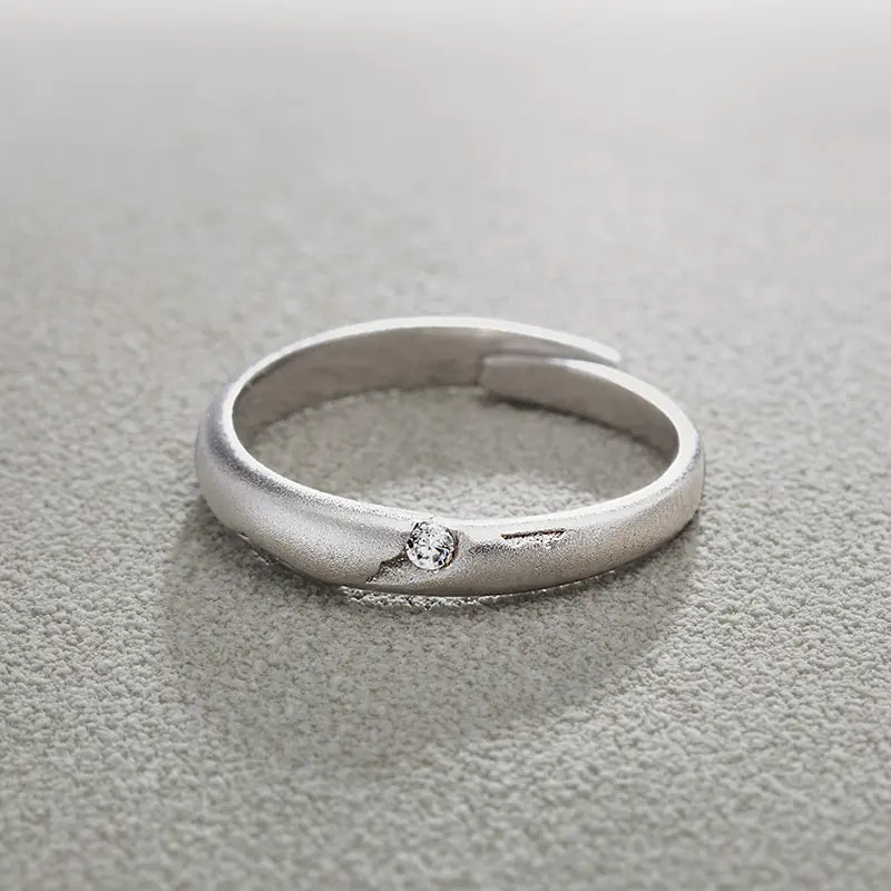 Couple Rings Set in Sterling Silver - Minimalist Design