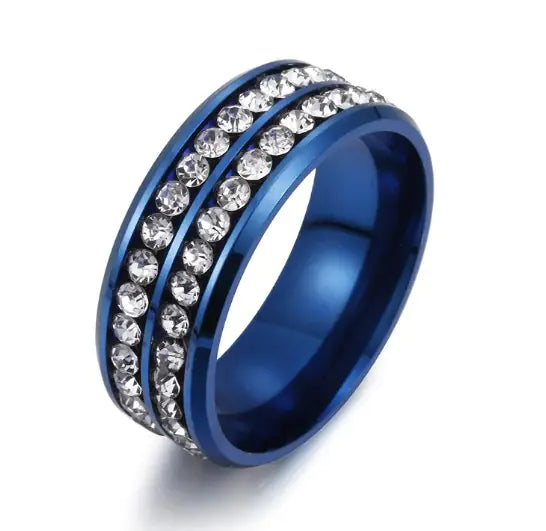 Zorcvens Men's Stainless Steel Zircon Engagement Ring