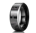 Men's Cross Ring in Black Tungsten Steel