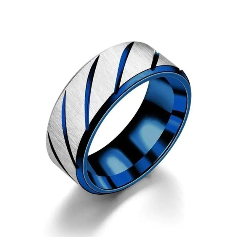 Stainless Steel Double Beveled Ring for Men & Women