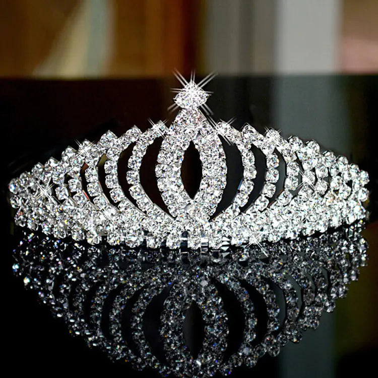 Bridal Crown with Rhinestones for Evening Events