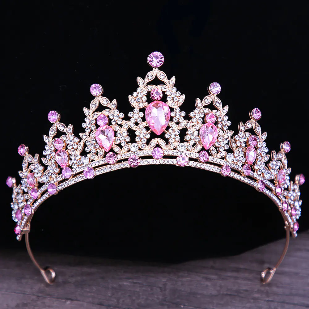 Bridal Crown with Teardrop Crystals for Events