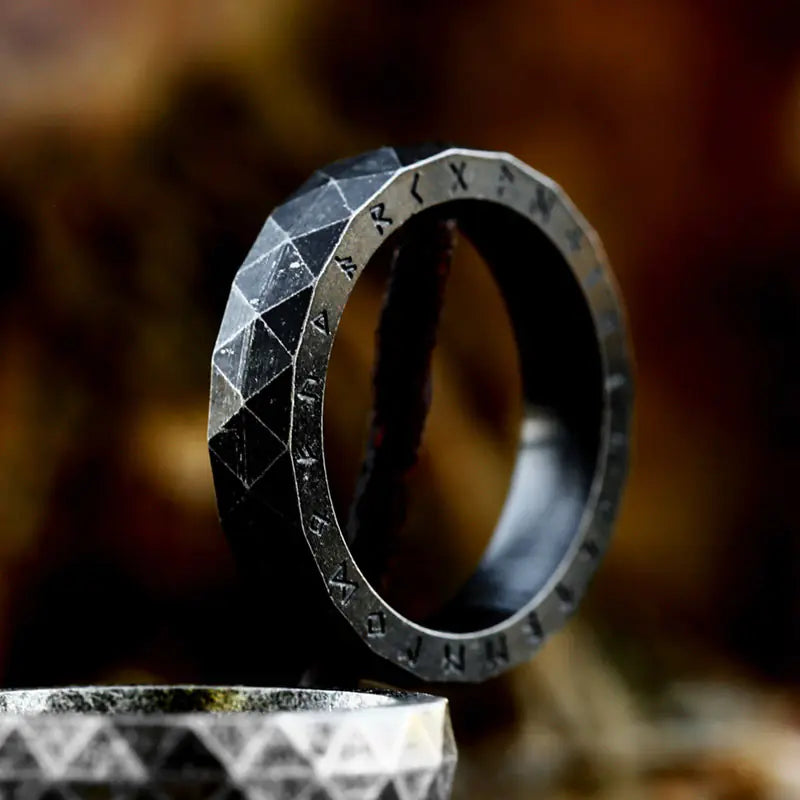 Stylish Viking Letter Titanium Steel Ring (Japanese & Korean)