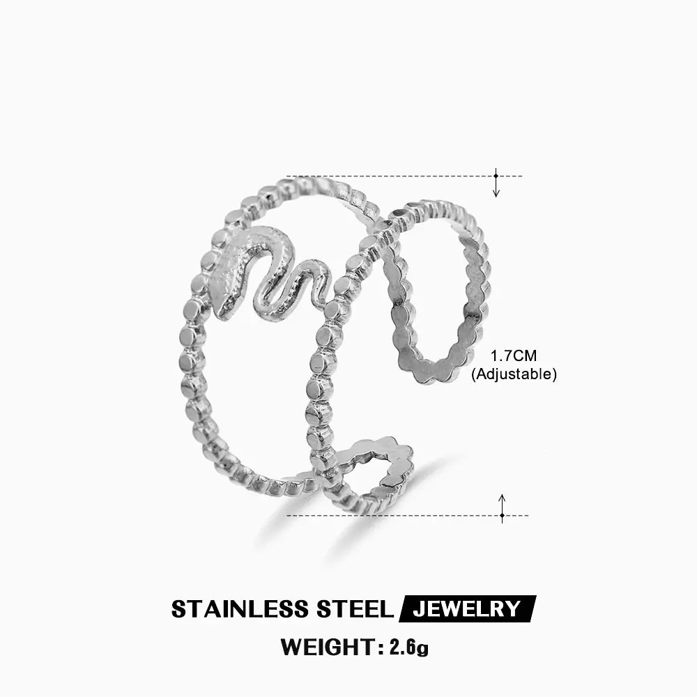 Fashionable Snake-Shaped Stainless Steel Ring for Women