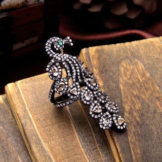 Elegant Diamond Peacock Ring for Women
