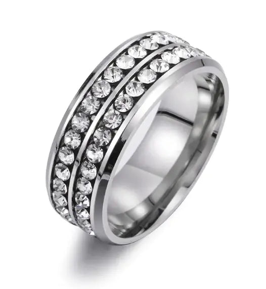 Zorcvens Men's Stainless Steel Zircon Engagement Ring
