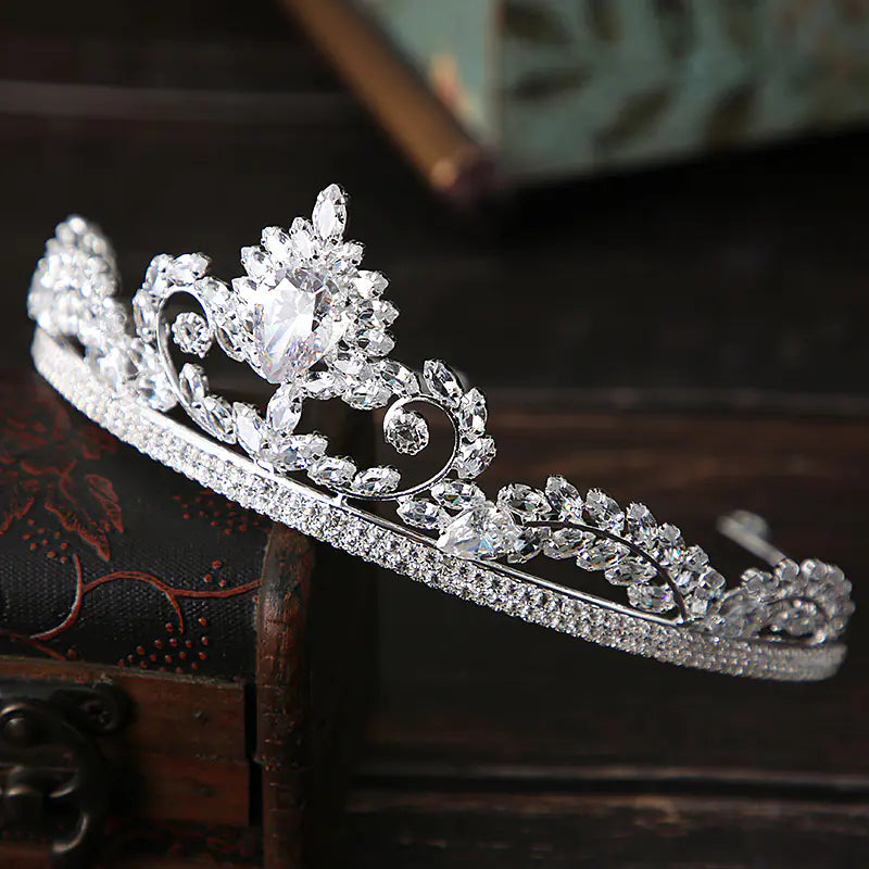 Silver Zirconia Crown for Brides and Birthday Celebrations