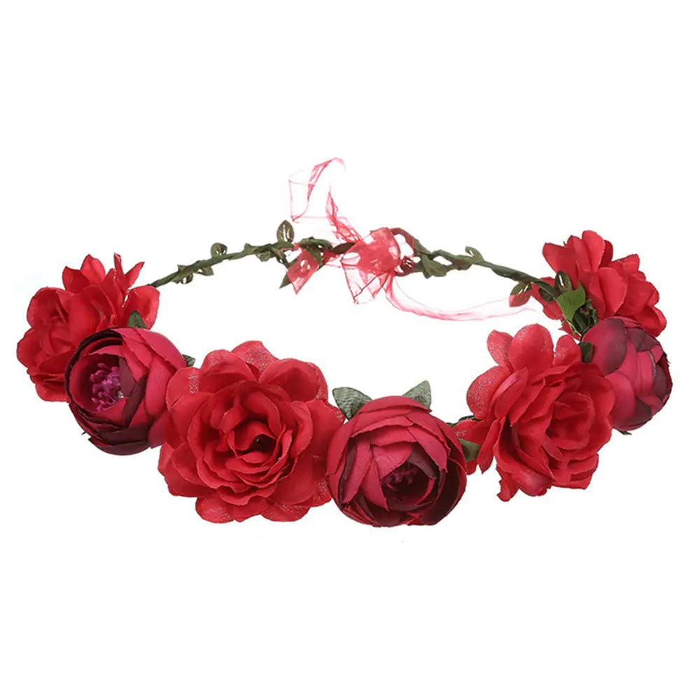 Cross-Border Faux Rose Flower Crown for Photography