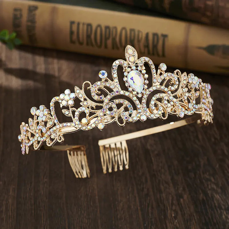 Rhinestone Bride Crown Hairband for Weddings and Events
