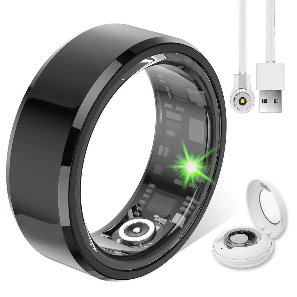 Rkazes Smart Ring Health Tracker Fitness Rings for Women & Men with Charging Case - Up to 7 Days Battery Life Sleep Tracker/Heart Rate Monitor IP68 Waterproof Compatible with iOS & Android