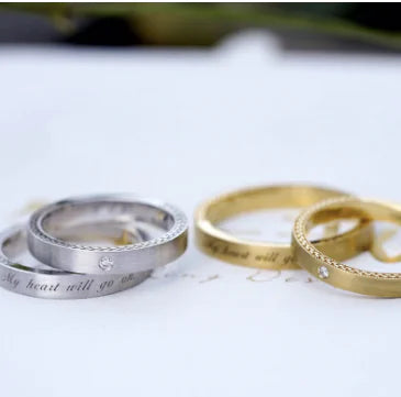 S925 Sterling Silver Simple Couple Ring