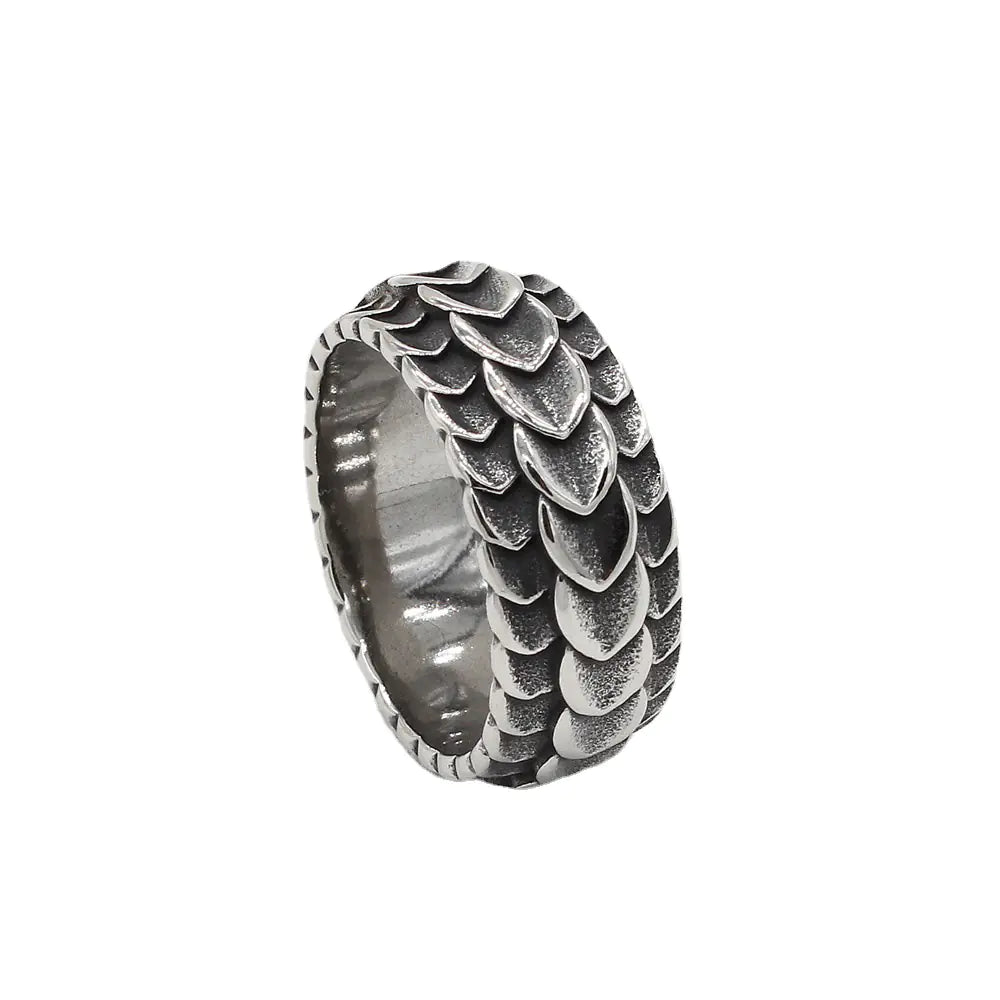 Retro Dragon Pattern Titanium Steel Ring for Men