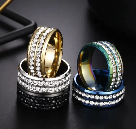 Zorcvens Men's Stainless Steel Zircon Engagement Ring