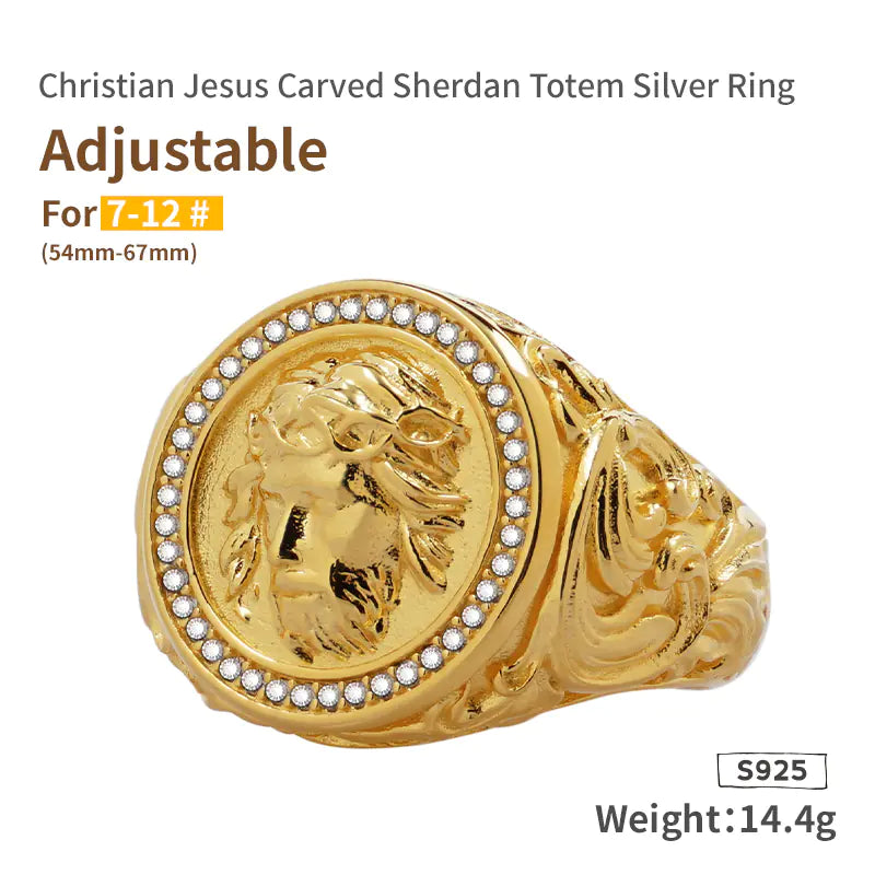 Adjustable Engraved Ring for Men's Fashion