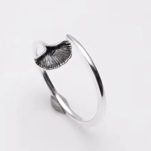 Vintage Ethnic Style Ginkgo Leaf Couple Ring