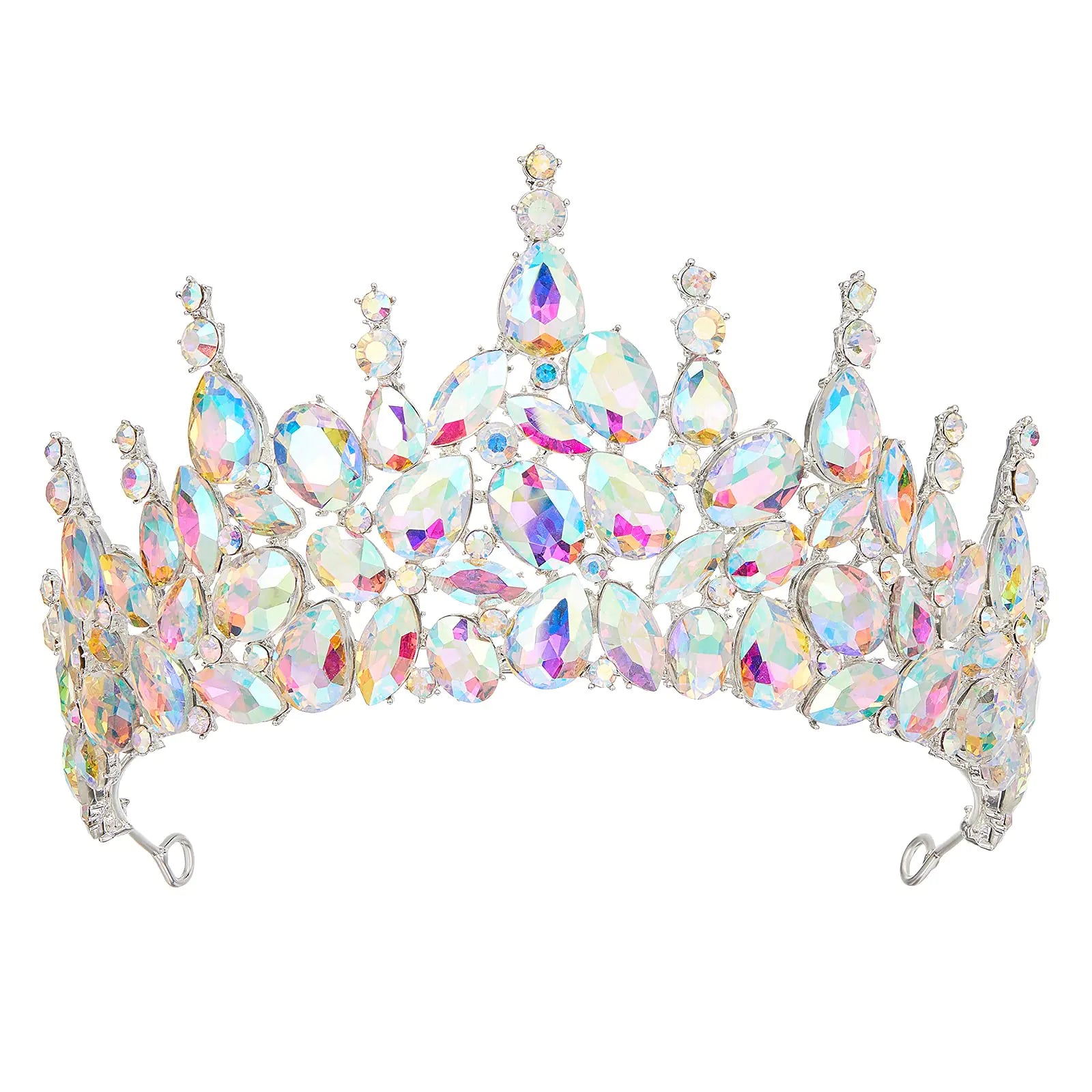 AW BRIDAL Crystal Crown AB Rhinestone Tiaras for Women Wedding Tiara for Bride Princess Tiara for Halloween Costume Party Prom Quinceanera Birthday Christmas Crown Queen Tiara AB Rhinestone