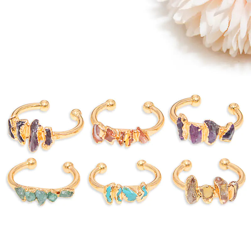 Natural Crystal Ring for Women's Fashion